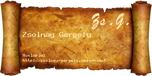Zsolnay Gergely névjegykártya